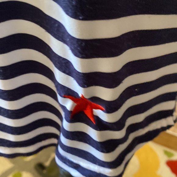 Cute top. Blue and white strips . 3/4 sleeves. Hooded.. very comfortable . - Picture 11 of 11